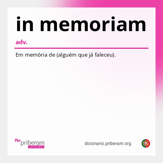 Significado de in memoriam